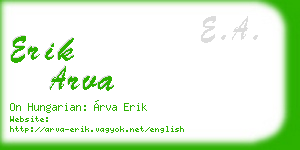 erik arva business card
